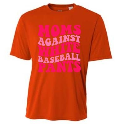 Moms Against White Baseball Pants Funny Groovy Sports Mama Cute Gift Cooling Performance Crew T-Shirt