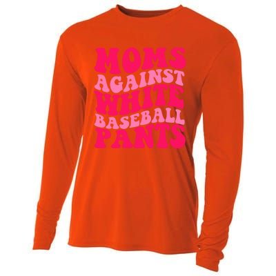 Moms Against White Baseball Pants Funny Groovy Sports Mama Cute Gift Cooling Performance Long Sleeve Crew