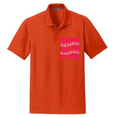 Moms Against White Baseball Pants Funny Groovy Sports Mama Cute Gift Dry Zone Grid Polo