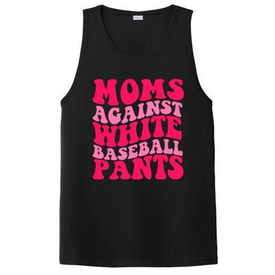 Moms Against White Baseball Pants Funny Groovy Sports Mama Cute Gift PosiCharge Competitor Tank