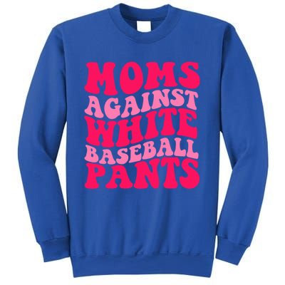 Moms Against White Baseball Pants Funny Groovy Sports Mama Cute Gift Sweatshirt