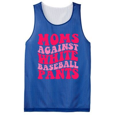 Moms Against White Baseball Pants Funny Groovy Sports Mama Cute Gift Mesh Reversible Basketball Jersey Tank