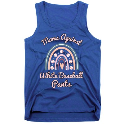 Moms Against White Baseball Pants Funny Baseball Mom Rainbow Funny Gift Tank Top