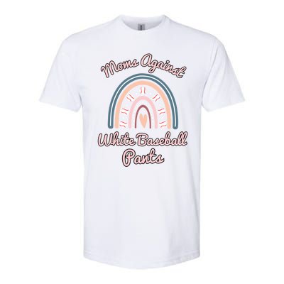 Moms Against White Baseball Pants Funny Baseball Mom Rainbow Funny Gift Softstyle CVC T-Shirt