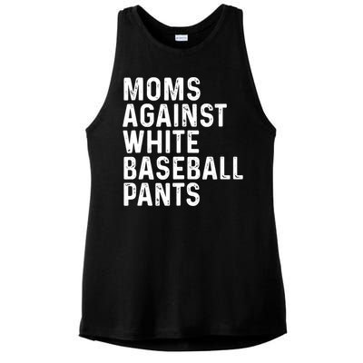 Moms Against White Baseball Pants Tank Top Ladies PosiCharge Tri-Blend Wicking Tank