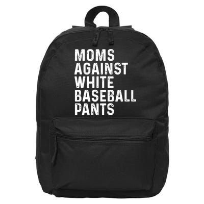 Moms Against White Baseball Pants Tank Top 16 in Basic Backpack