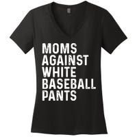 Moms Against White Baseball Pants Tank Top Women's V-Neck T-Shirt