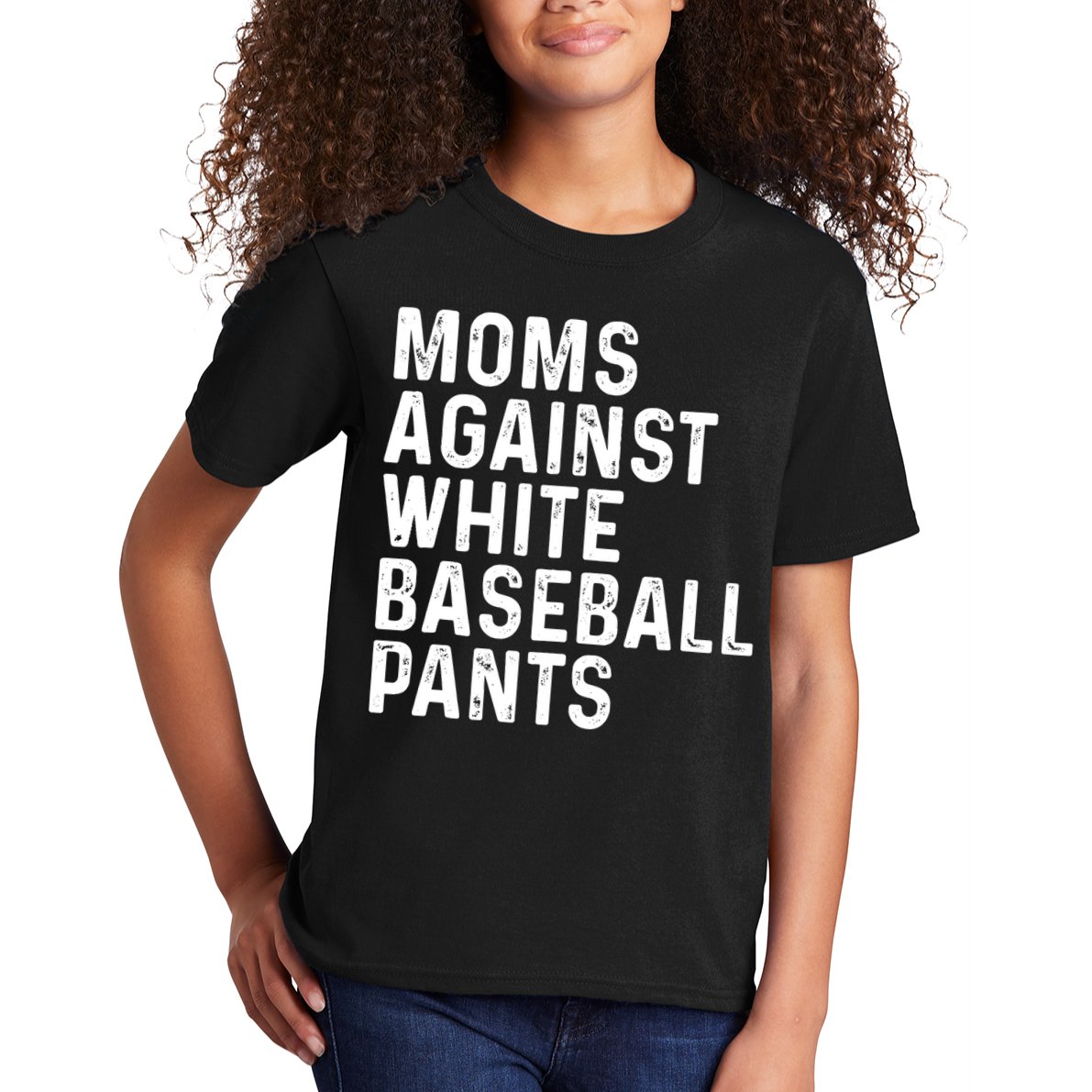Moms Against White Baseball Pants Tank Top Kids T-Shirt
