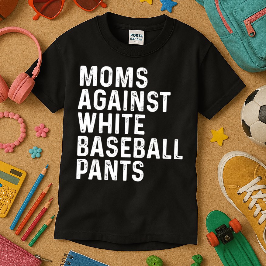 Moms Against White Baseball Pants Tank Top Kids T-Shirt