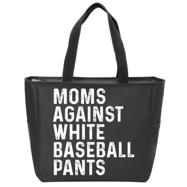 Moms Against White Baseball Pants Tank Top Zip Tote Bag