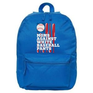 Moms Against White Baseball Pants Funny Baseball Mama Lover Gift 16 in Basic Backpack