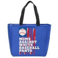 Moms Against White Baseball Pants Funny Baseball Mama Lover Gift Zip Tote Bag