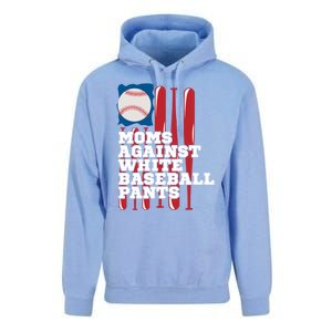 Moms Against White Baseball Pants Funny Baseball Mama Lover Gift Unisex Surf Hoodie