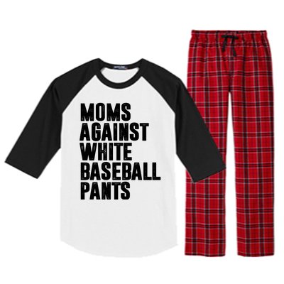 Moms Against White Baseball Pants Funny Raglan Sleeve Pajama Set