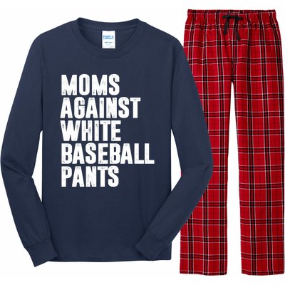 Moms Against White Baseball Pants Funny Long Sleeve Pajama Set