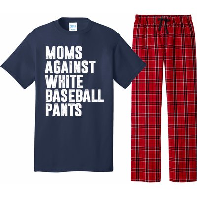 Moms Against White Baseball Pants Funny Pajama Set