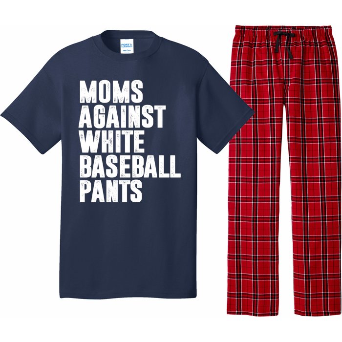 Moms Against White Baseball Pants Funny Pajama Set