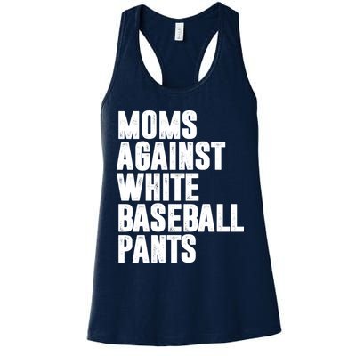 Moms Against White Baseball Pants Funny Womens Tank Top