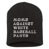 Moms Against White Baseball Pants Sports Mom Short Acrylic Beanie