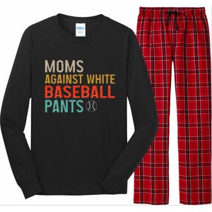 Moms Against White Baseball Pants Baseball Long Sleeve Pajama Set