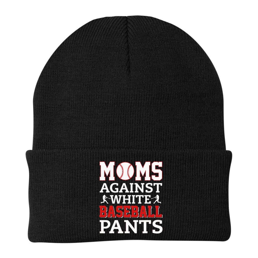 Moms Against White Baseball Pants Baseball season Beanie