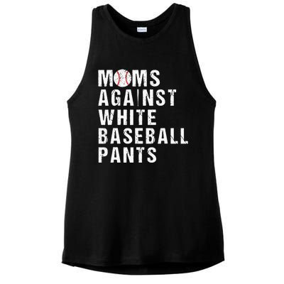 Moms Against White Baseball Pants Funny Baseball Mom Ladies PosiCharge Tri-Blend Wicking Tank