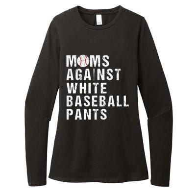 Moms Against White Baseball Pants Funny Baseball Mom Womens CVC Long Sleeve Shirt