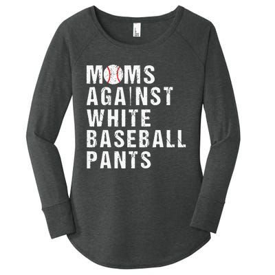 Moms Against White Baseball Pants Funny Baseball Mom Women's Perfect Tri Tunic Long Sleeve Shirt