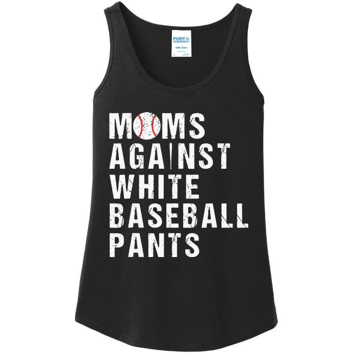 Moms Against White Baseball Pants Funny Baseball Mom Ladies Essential Tank