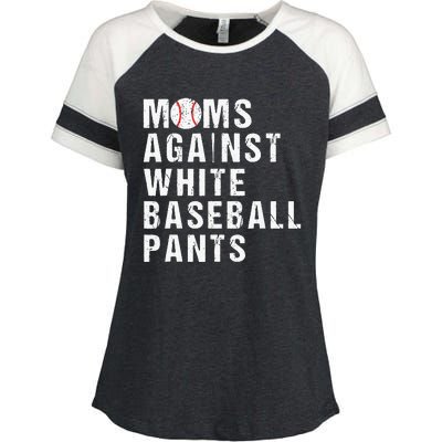 Moms Against White Baseball Pants Funny Baseball Mom Enza Ladies Jersey Colorblock Tee