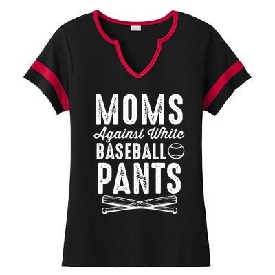 Moms Against White Baseball Pants Softball Baseball Mom Cool Gift Ladies Halftime Notch Neck Tee