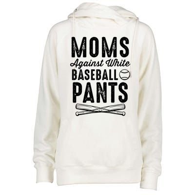 Moms Against White Baseball Pants Softball Baseball Mom Cool Gift Womens Funnel Neck Pullover Hood