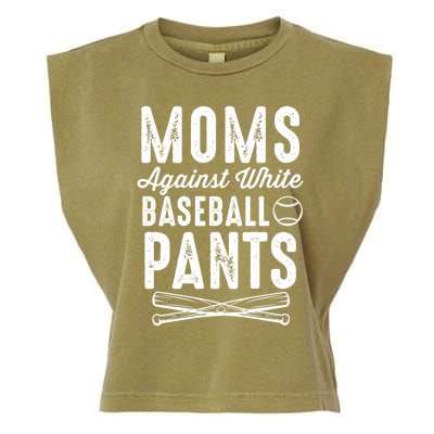 Moms Against White Baseball Pants Softball Baseball Mom Cool Gift Garment-Dyed Women's Muscle Tee