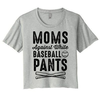 Moms Against White Baseball Pants Softball Baseball Mom Cool Gift Women's Crop Top Tee