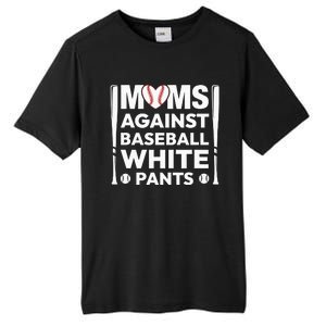 Moms Against White Baseball Pants Funny Groovy Baseball Mama Tall Fusion ChromaSoft Performance T-Shirt