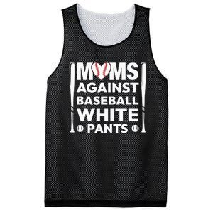 Moms Against White Baseball Pants Funny Groovy Baseball Mama Mesh Reversible Basketball Jersey Tank