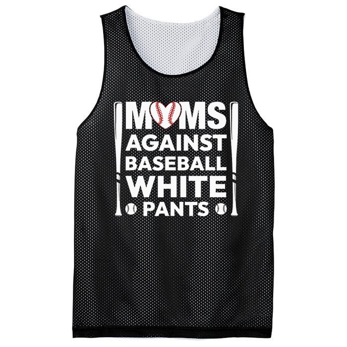 Moms Against White Baseball Pants Funny Groovy Baseball Mama Mesh Reversible Basketball Jersey Tank