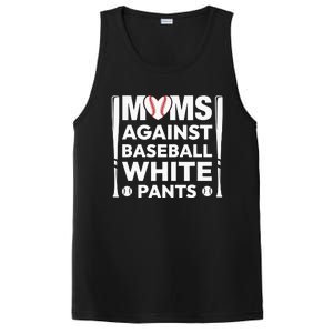 Moms Against White Baseball Pants Funny Groovy Baseball Mama PosiCharge Competitor Tank