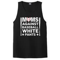 Moms Against White Baseball Pants Funny Groovy Baseball Mama PosiCharge Competitor Tank