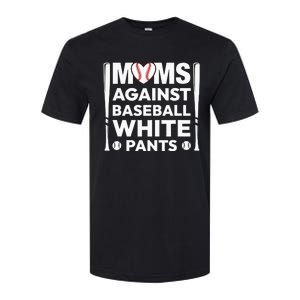 Moms Against White Baseball Pants Funny Groovy Baseball Mama Softstyle CVC T-Shirt