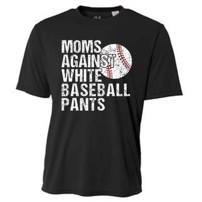 Moms Against White Baseball Pants Funny Baseball Mom Cooling Performance Crew T-Shirt