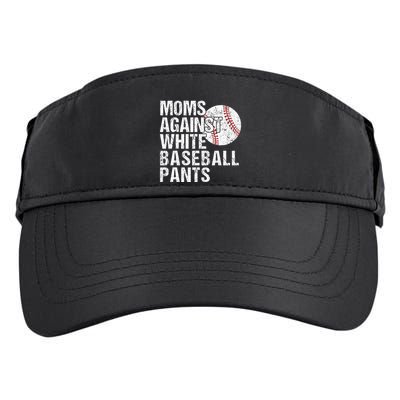 Moms Against White Baseball Pants Funny Baseball Mom Adult Drive Performance Visor
