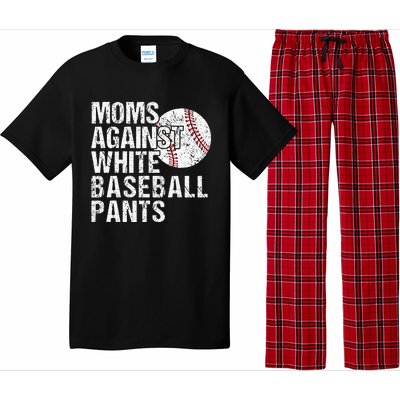 Moms Against White Baseball Pants Funny Baseball Mom Pajama Set