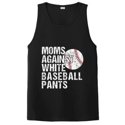 Moms Against White Baseball Pants Funny Baseball Mom PosiCharge Competitor Tank