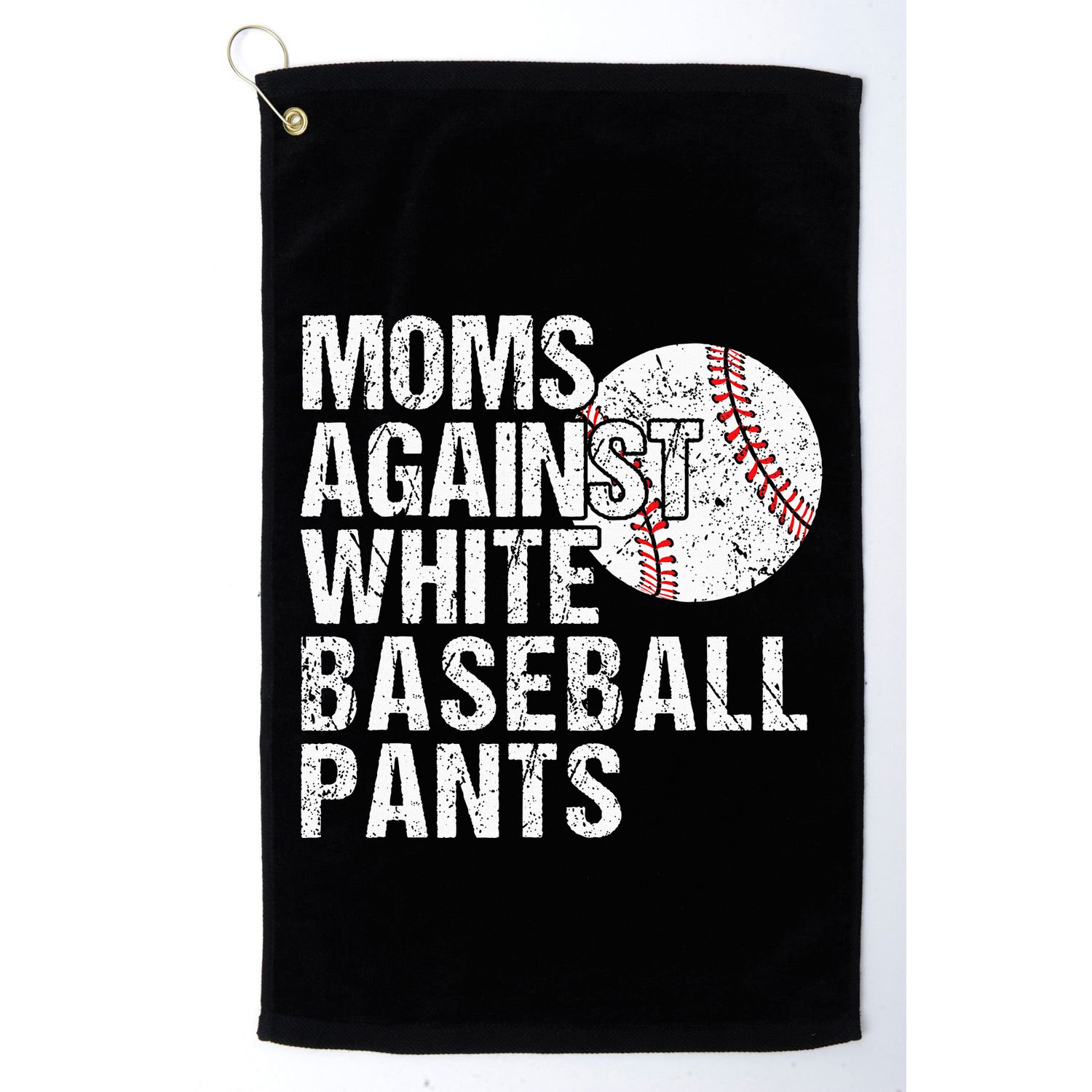 Moms Against White Baseball Pants Funny Baseball Mom Golf Towel