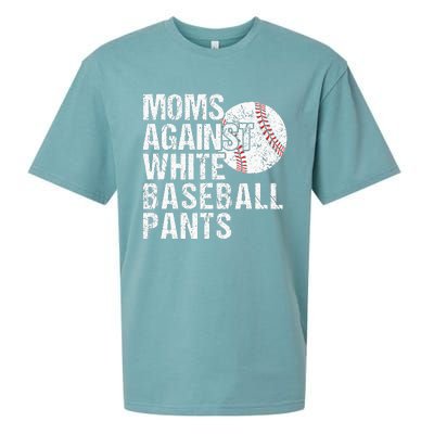 Moms Against White Baseball Pants Funny Baseball Mom Sueded Cloud Jersey T-Shirt