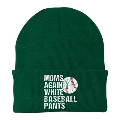 Moms Against White Baseball Pants Funny Baseball Mom Knit Cap Winter Beanie