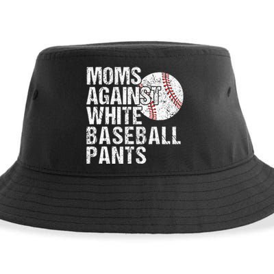 Moms Against White Baseball Pants Funny Baseball Mom Sustainable Bucket Hat