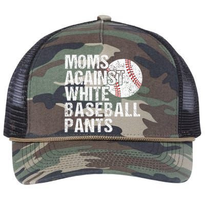 Moms Against White Baseball Pants Funny Baseball Mom Retro Rope Trucker Hat Cap