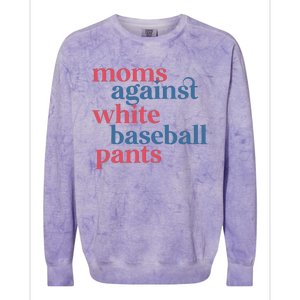 Moms Against White Baseball Pants Colorblast Crewneck Sweatshirt